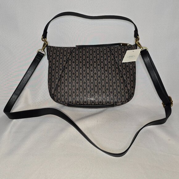 Fossil Skylar Crossbody in Black/Brown, New with tags, $195 - Picture 1 of 6